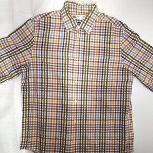 Banana Republic Long Sleeve Plaid Men's Casual Button Up Size Large